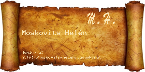 Moskovits Helén névjegykártya